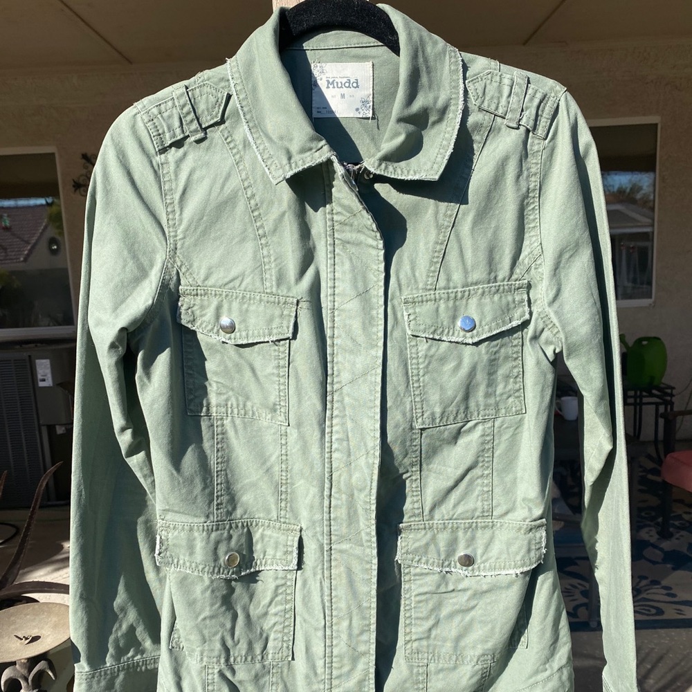 Forest Green Mudd military style jacket - Picture 2 of 4